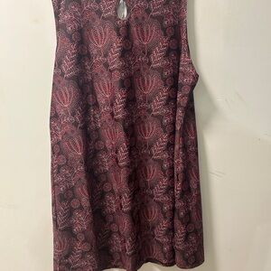Sleeveless Red and Black Patterned Dress Tunic by Nuu Muu 3x